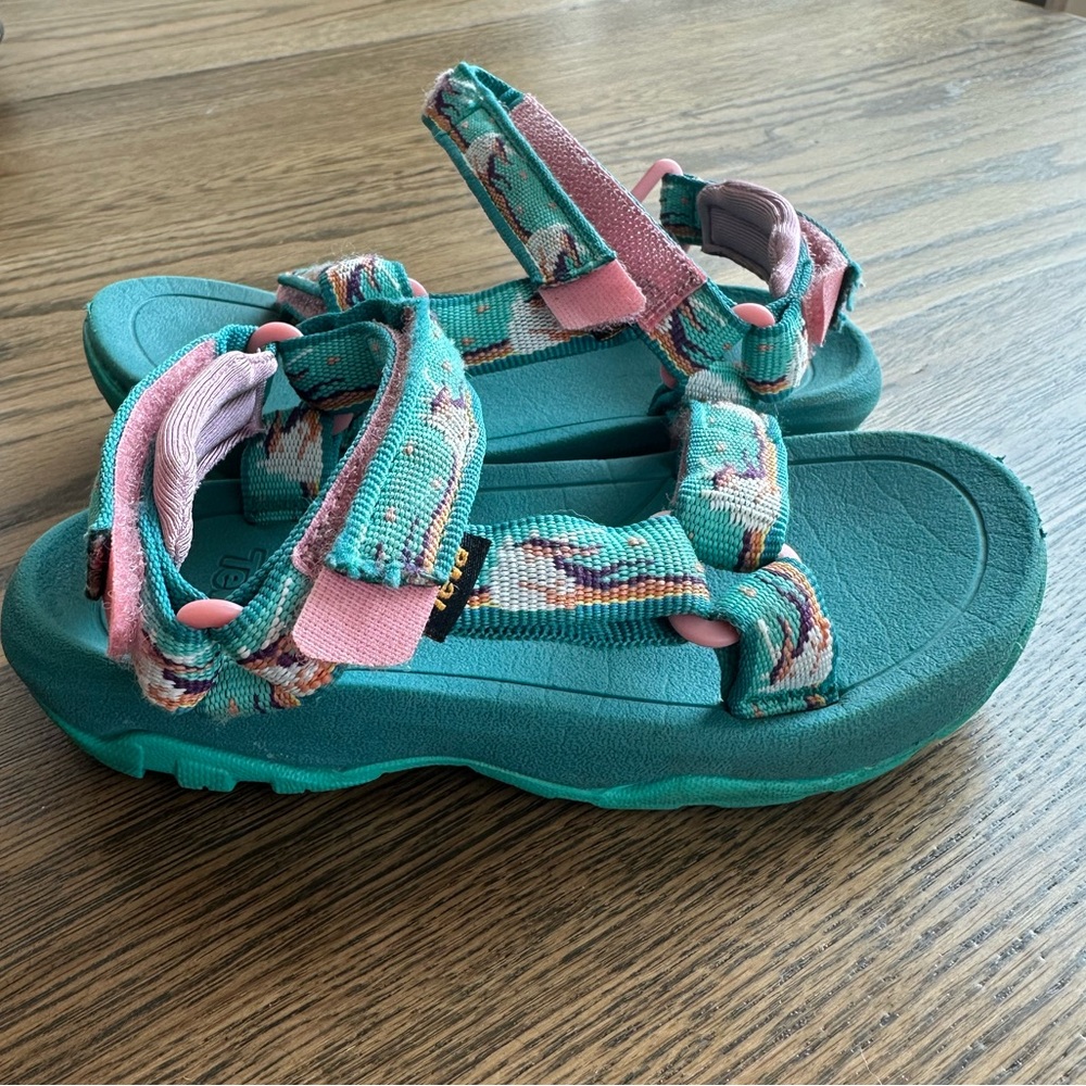 Teva Toddler Girls Sport Sandal Size 8 Teal Unicorn